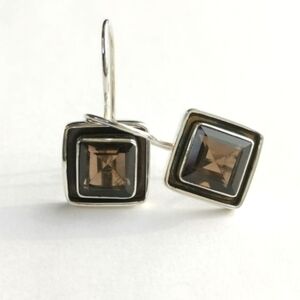 Smokey Topaz Smoky Quartz drop earrings in Sterling Silver 🆕